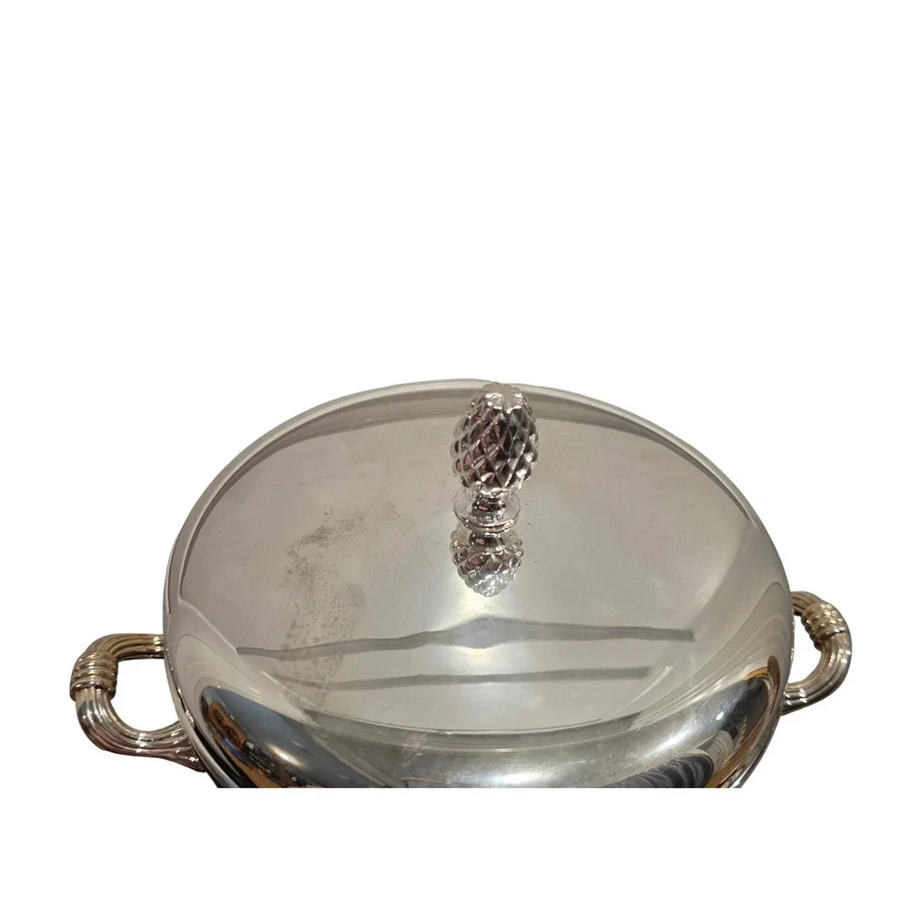 Mid-Century Ice Bucket, Silver-Plated Barware, Hollywood Regency Bar Decor